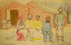 Ken Ellis' Shore Family Chicago Artist Quilted Embroidered Painting